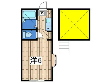 ララ上永谷(ワンルーム/2階)の間取り写真