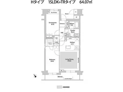 ソアラノーム大岡山(1SLDK/3階)の間取り写真