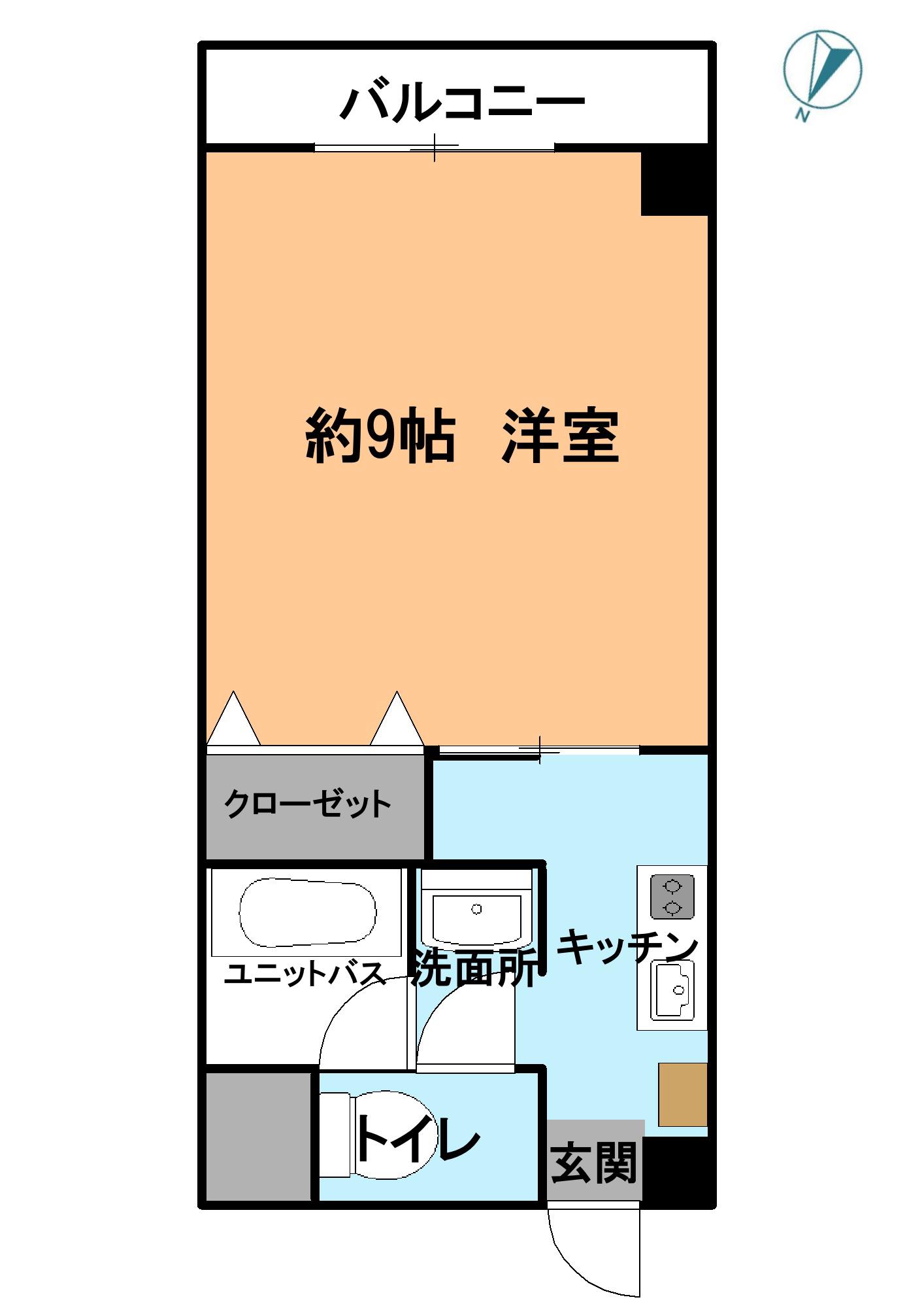 クラシオンIII(1K/5階)の間取り写真