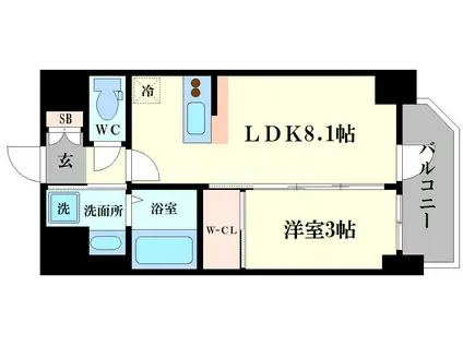 セレニテ福島アリア(1LDK/11階)の間取り写真
