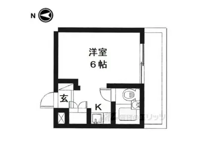 ふじやマンション(1K/1階)の間取り写真