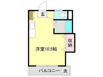 ディーエム潮江II(ワンルーム/2階)の間取り写真