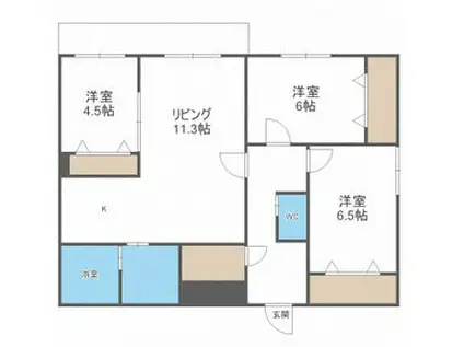 メゾンMT北野(3LDK/3階)の間取り写真