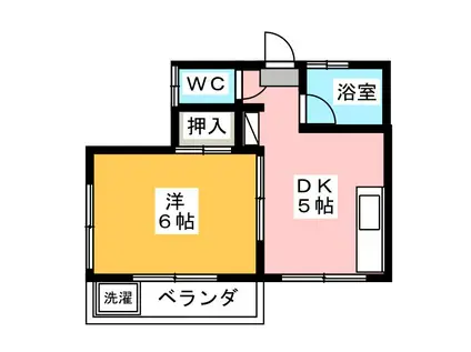 第3内田荘(1DK/2階)の間取り写真