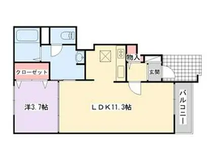 ラ プチ レユニオンII(1LDK/1階)の間取り写真