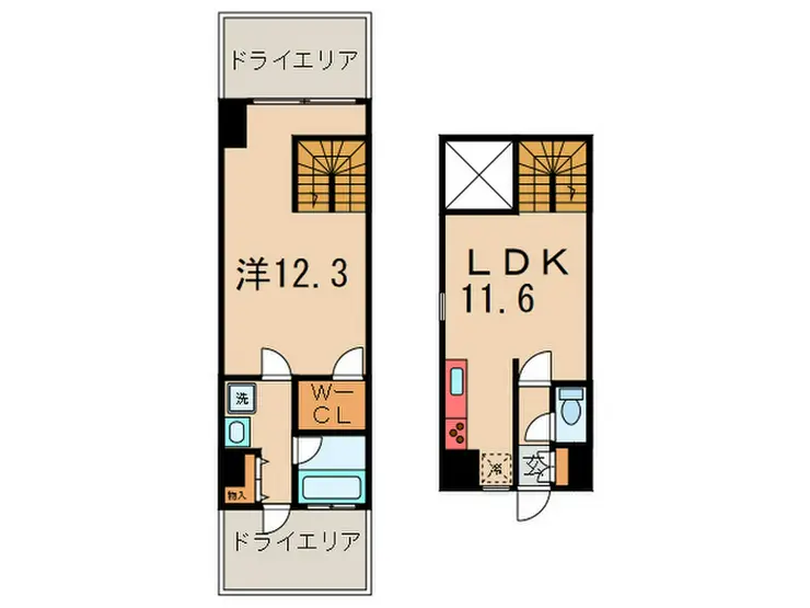 エデュコート小石川 1階階 間取り