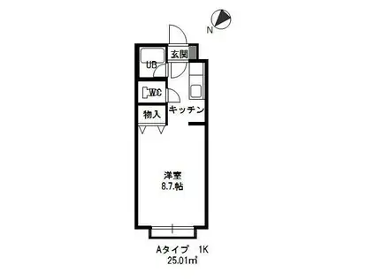 ル・ノール白石駅前I(1K/4階)の間取り写真