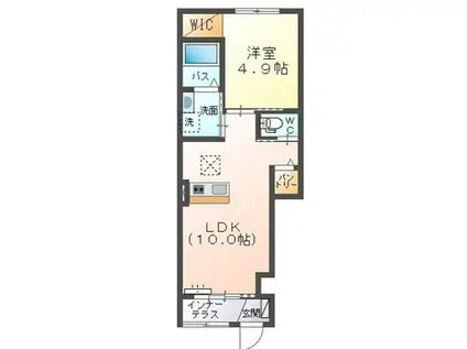 グレイスリー(1LDK/1階)の間取り写真