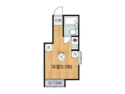 キャナール壱番館(ワンルーム/1階)の間取り写真