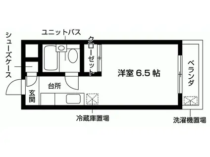 ジョイフル三山木(1K/1階)の間取り写真