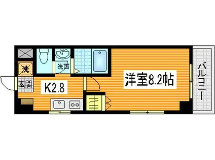 サンコート矢藤(1K/3階)の間取り写真