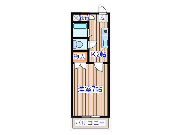 フォーレストユイ(1K/4階)の間取り写真