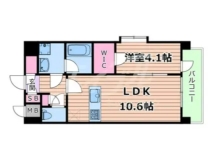 LA GRACE 千林大宮(1LDK/4階)の間取り写真