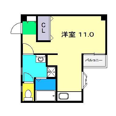 ハイツファースト(ワンルーム/3階)の間取り写真