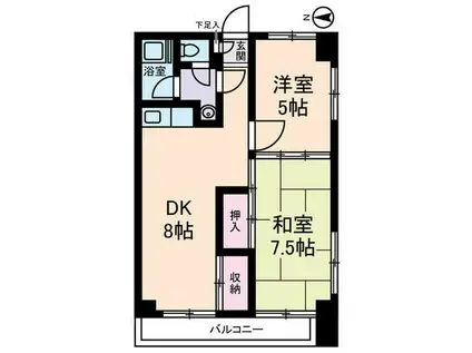 ソレイユ桜台(2DK/6階)の間取り写真