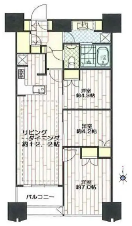富久クロスコンフォートタワー 27階階 間取り