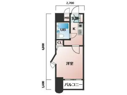 フォーラム白金(1K/7階)の間取り写真