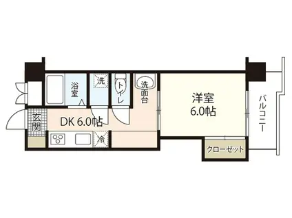 ダイアパレス若草(1DK/2階)の間取り写真