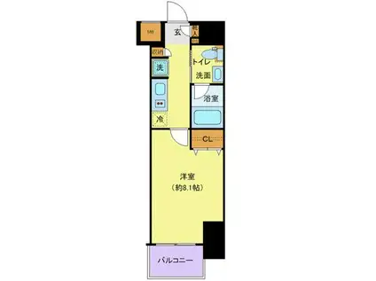 ライトハウス大塚(1K/8階)の間取り写真