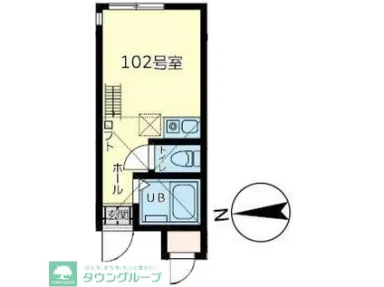 セレシア横浜釜台(ワンルーム/1階)の間取り写真