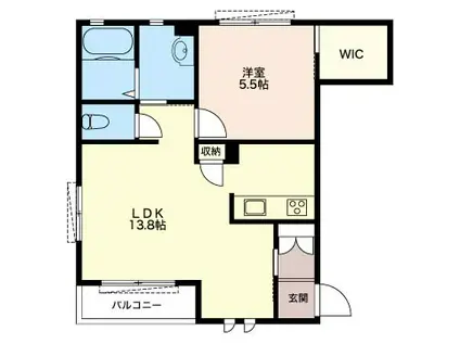 ディアコートII(1LDK/1階)の間取り写真