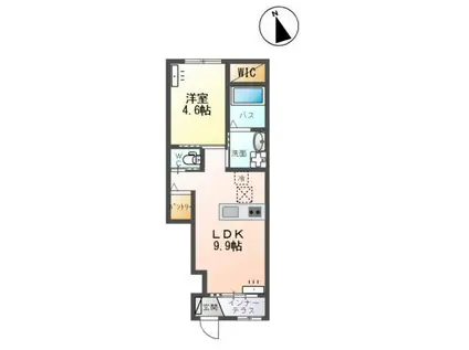 エスポアメゾンM(1LDK/1階)の間取り写真