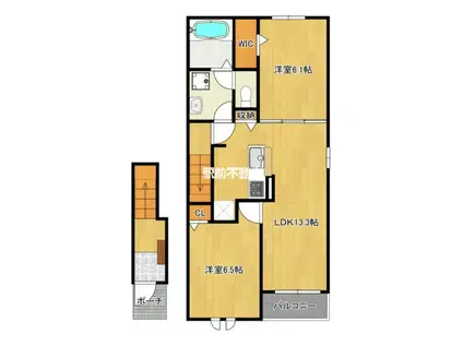 ヴィラ・ソレイユ II(2LDK/2階)の間取り写真