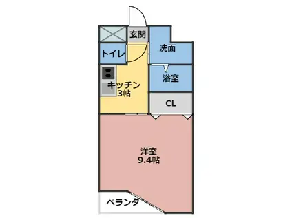 ルラシオン江戸橋(1K/1階)の間取り写真