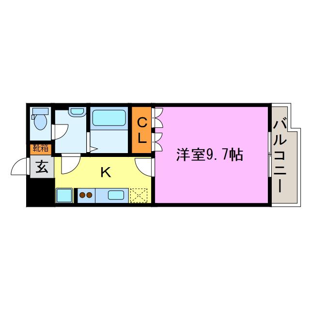 アーバンコーポラス土山(1K/2階)の間取り写真