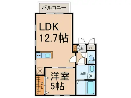 MAPLE(1LDK/2階)の間取り写真