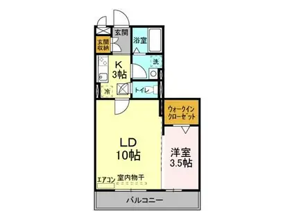 プロスパーA(1LDK/1階)の間取り写真