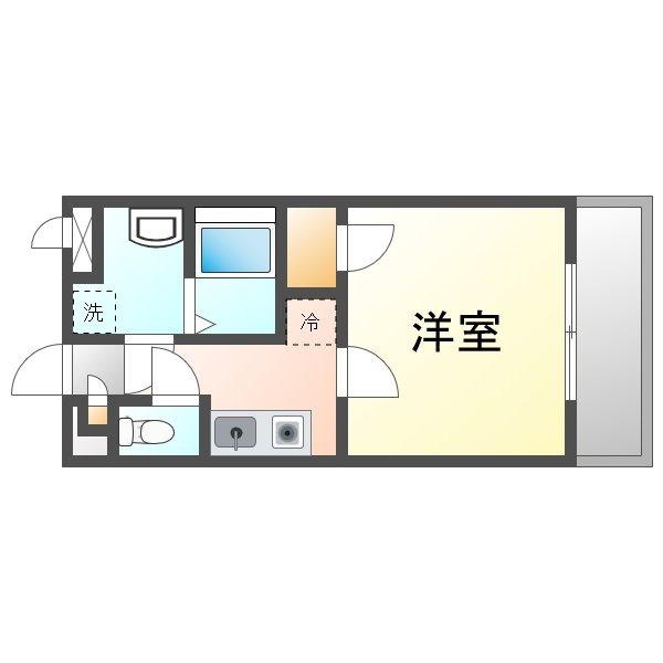 クレイノKANAGUSUKU(1K/2階)の間取り写真