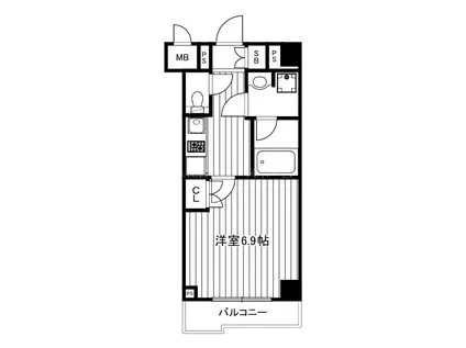 ルーブル上板橋(1K/4階)の間取り写真