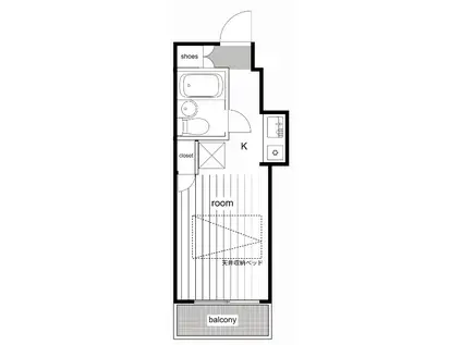 日神パレス磯子(ワンルーム/6階)の間取り写真