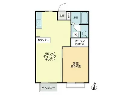 フォブールホロニック B棟(1LDK/2階)の間取り写真