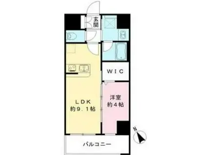 アクエルド明石西(1LDK/1階)の間取り写真
