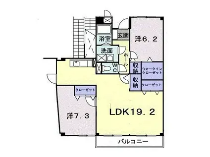 山根マーヴェラスマンション(2LDK/3階)の間取り写真
