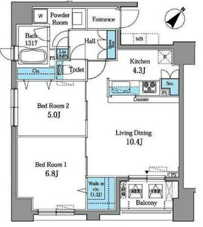 レジデンス横濱リバーサイド 12階階 間取り