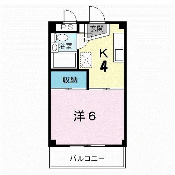 シティハイツ西本YS(1K/2階)の間取り写真