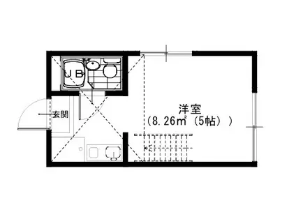 内田ハイツ(1K/1階)の間取り写真