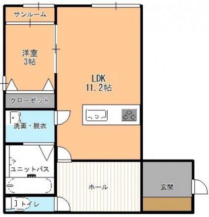 LE BIJOU(1LDK/2階)の間取り写真