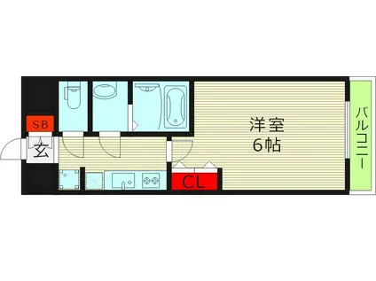 プレサンスOSAKA東中本エジデル(1K/5階)の間取り写真