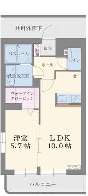 プレリュード(1LDK/1階)の間取り写真