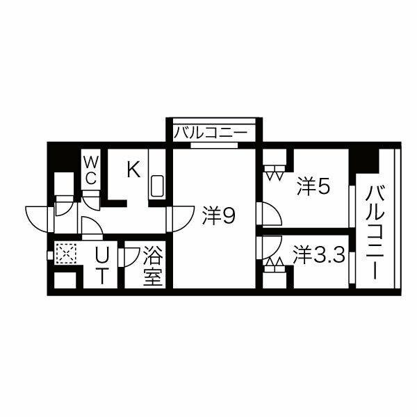 THE MUSIC COURT(3K/2階)の間取り写真