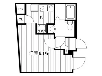 アルファ早宮(1K/3階)の間取り写真
