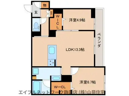 アルセア(2LDK/1階)の間取り写真