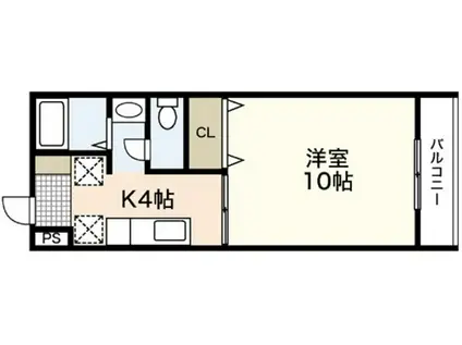 サンライズ伴駅前ビル(1DK/2階)の間取り写真