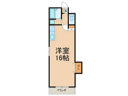 ハイツアカツキ(ワンルーム/2階)の間取り写真