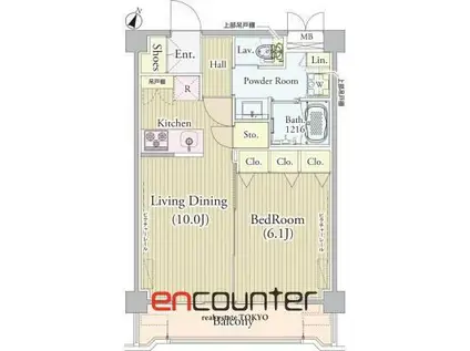 アンソレイユ氷川台(1LDK/4階)の間取り写真
