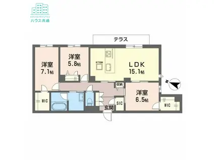 シャーメゾン フェアリーステージ(3LDK/1階)の間取り写真